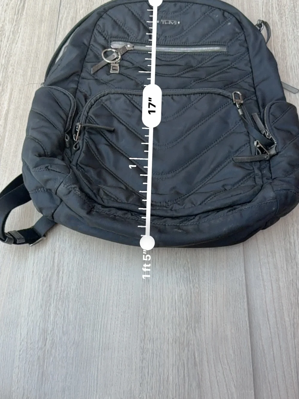 Tumi Black Quilted Nylon Backpack for Men